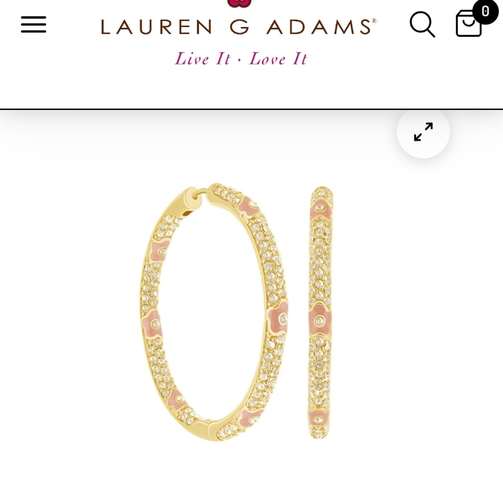 Lauren G Adams Pave Hoop Earrings